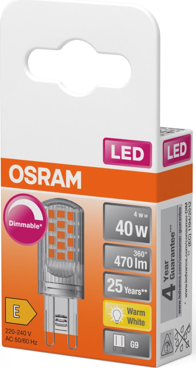 Osram LED Speciality lampa klar G9, 4W=40W, dimbar