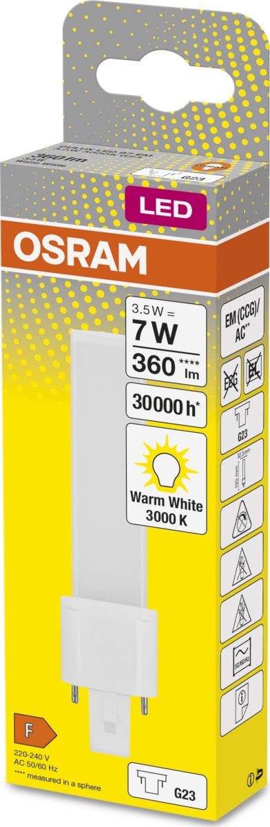 Osram Dulux S Kompakt lysrörslampa 3,5W/830, G23