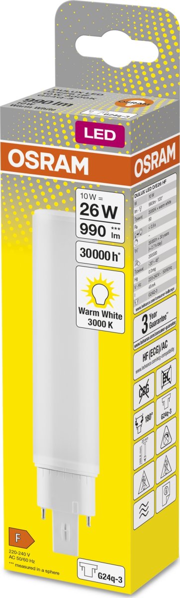 Osram Dulux D/E Kompaktlysrör 10W/830, G24q