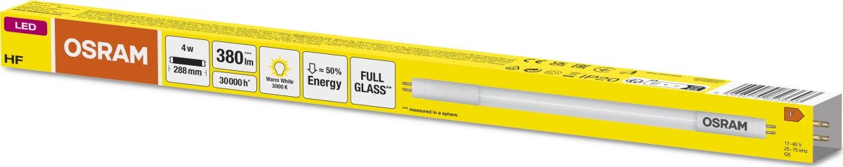 Osram LED Fluorescerande T5 HF, 4W/830, 288 mm