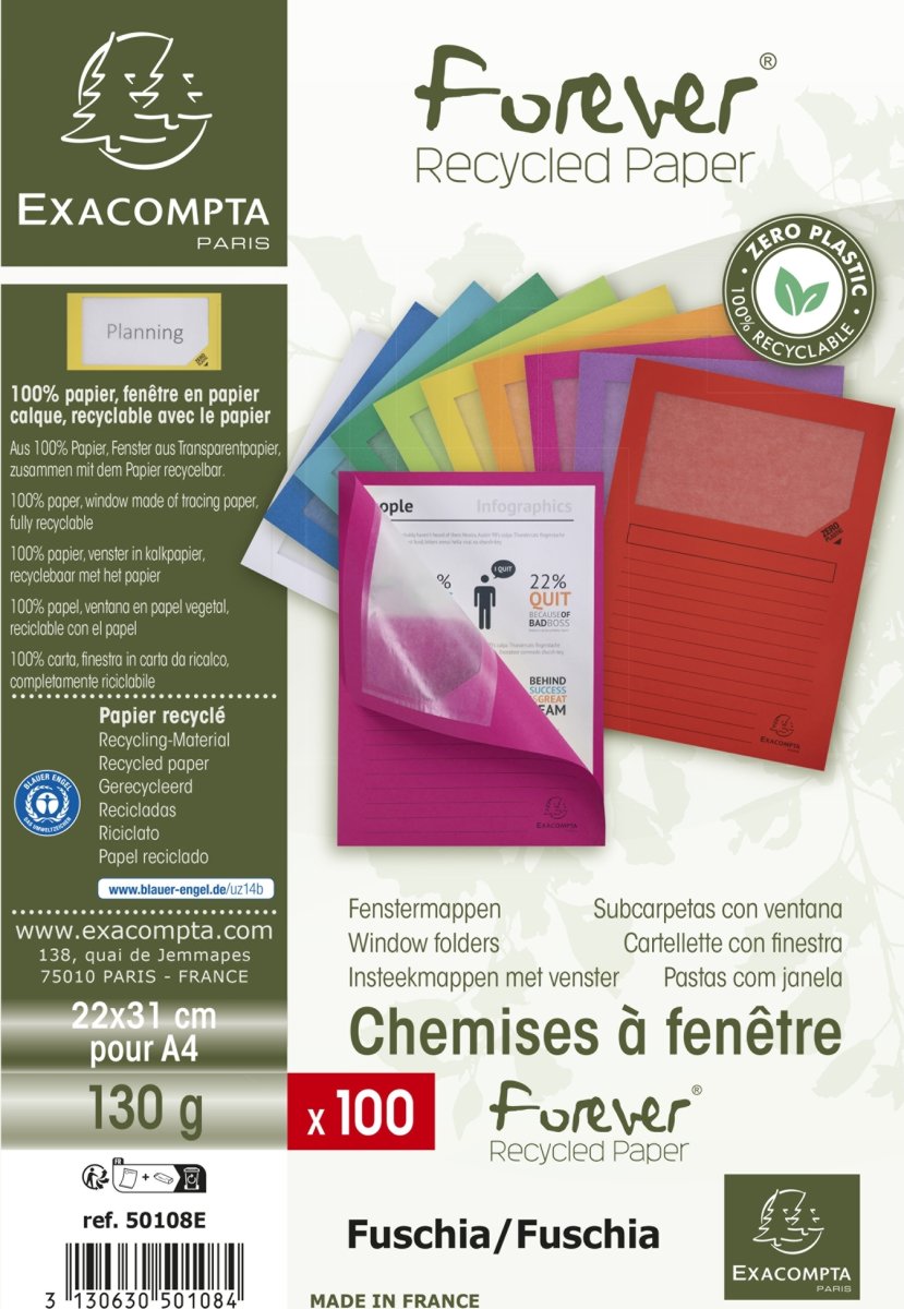 Exacompta Forever Fönstermapp, 100 st, fuchsia