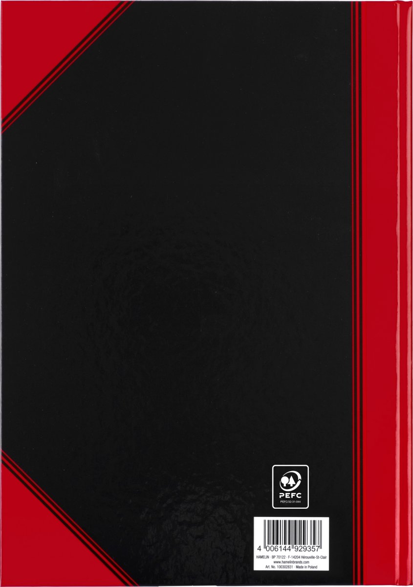 Bantex Kina Notes A4 Blank  Svart/röd
