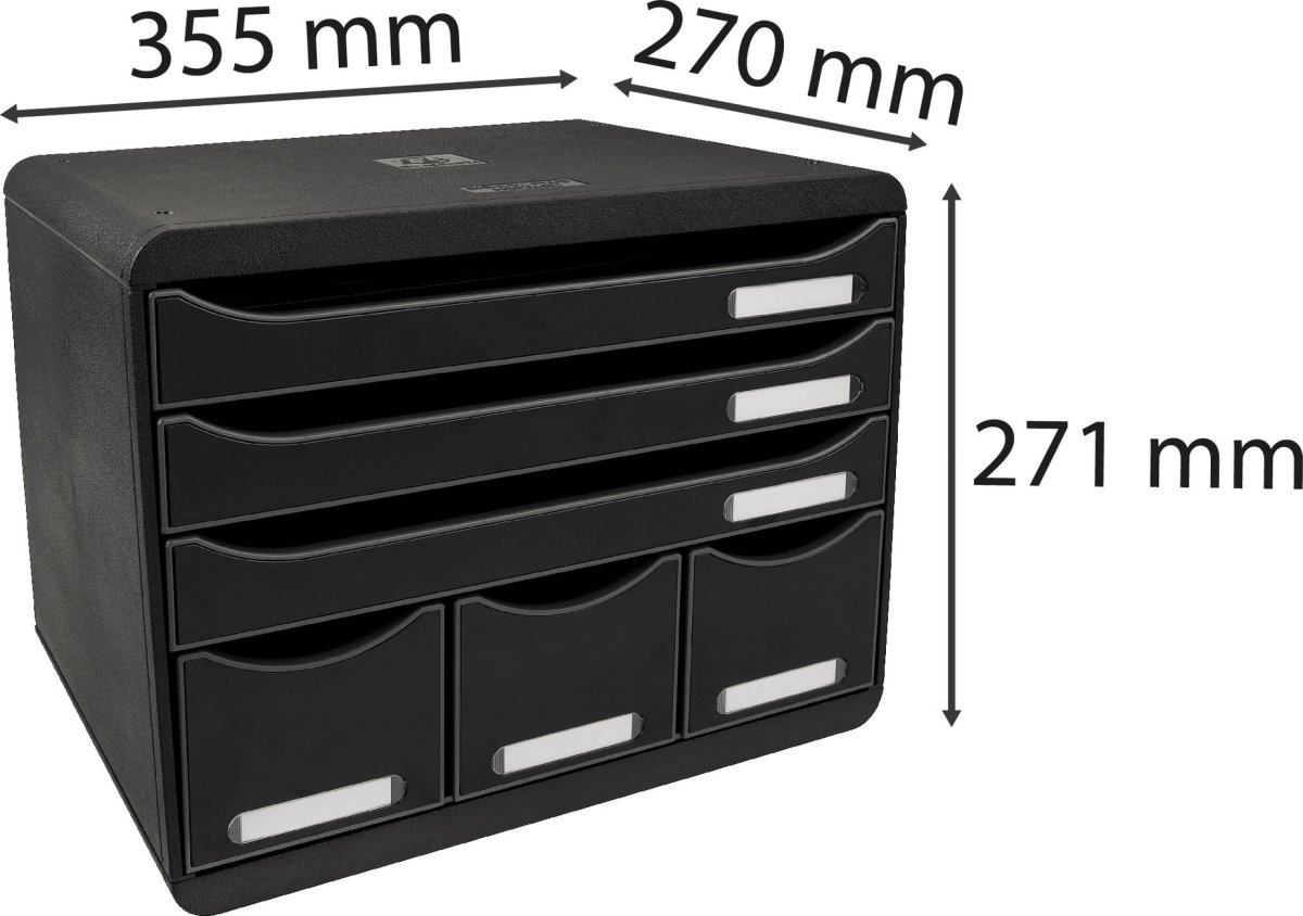Exacompta Store-Box Skrivbordsbyrå, 6 st, svart
