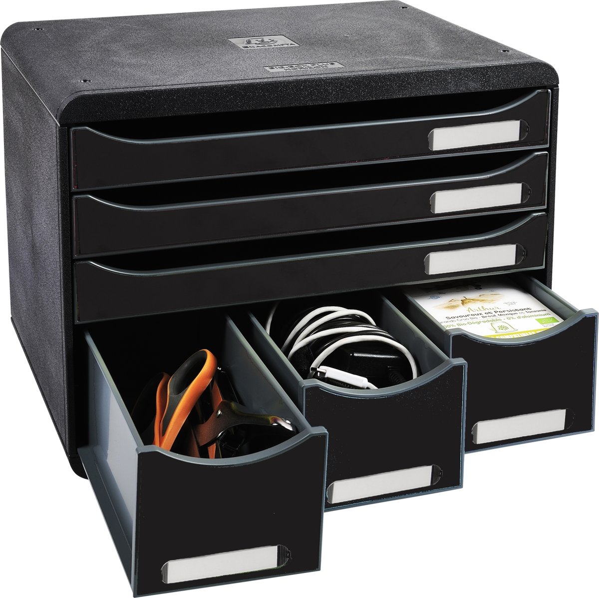 Exacompta Store-Box Skrivbordsbyrå, 6 st, svart