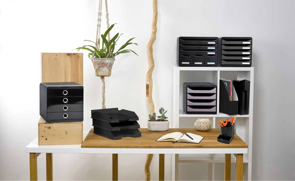 Exacompta Store-Box Skrivbordsbyrå, 6 st, svart