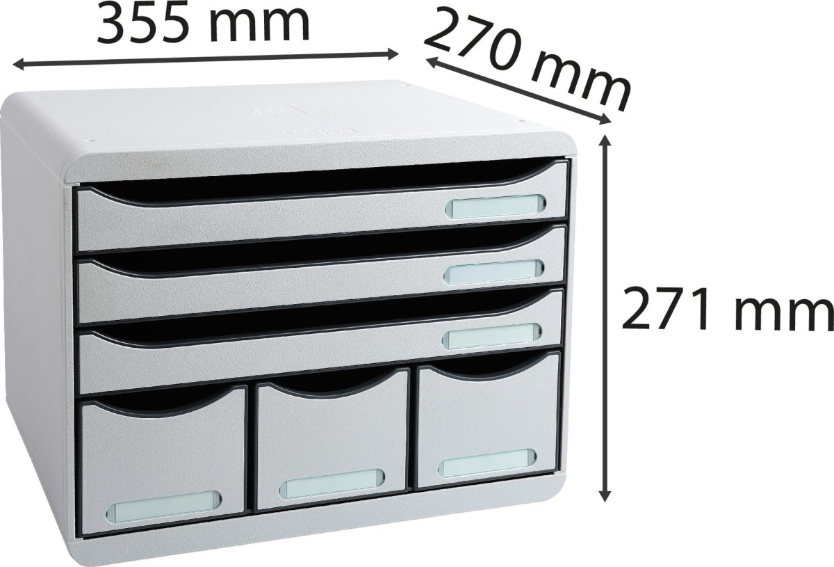 Exacompta Store-Box Skrivbordsbyrå, 6 st, ljusgrå