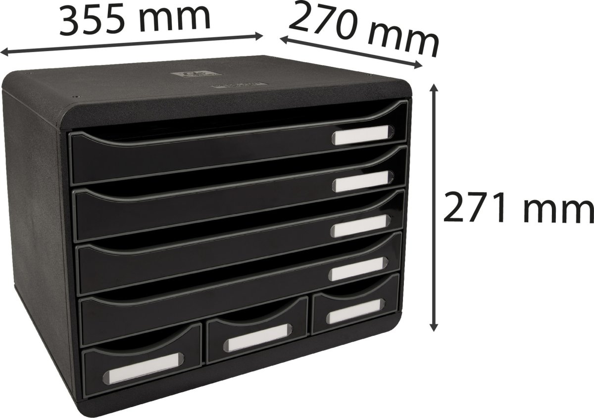 Exacompta Store-Box Skrivbordsbyrå, 7 st, b. svart