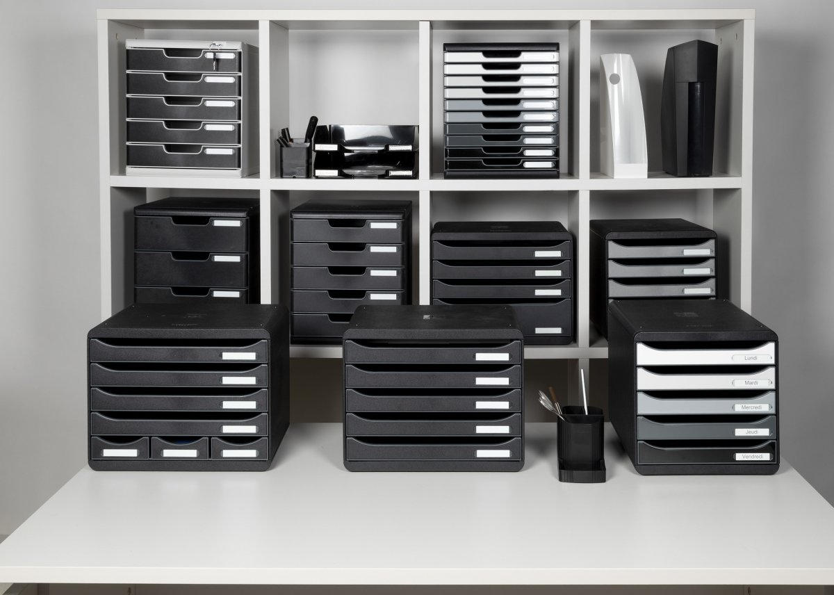 Exacompta Store-Box Skrivbordsbyrå, 7 st, b. svart