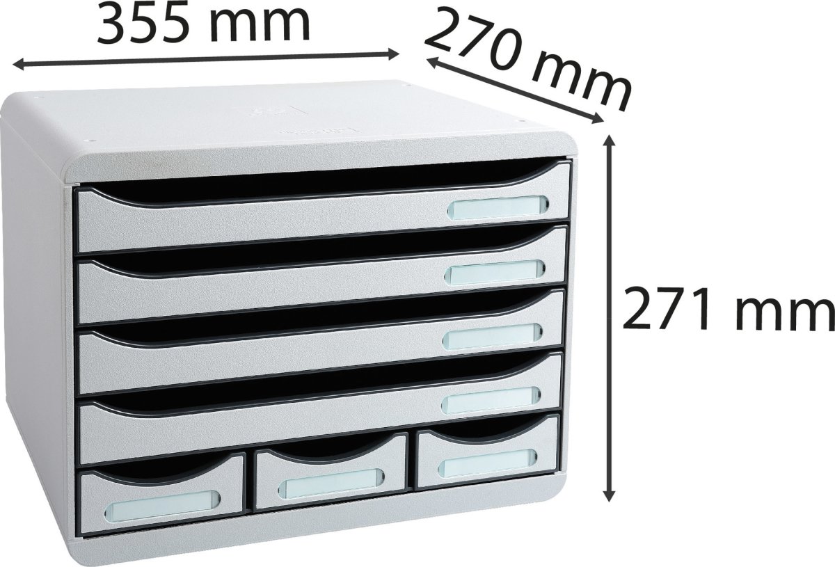 Exacompta Store-Box Skrivbordsbyrå, 7 st, ljusgrå
