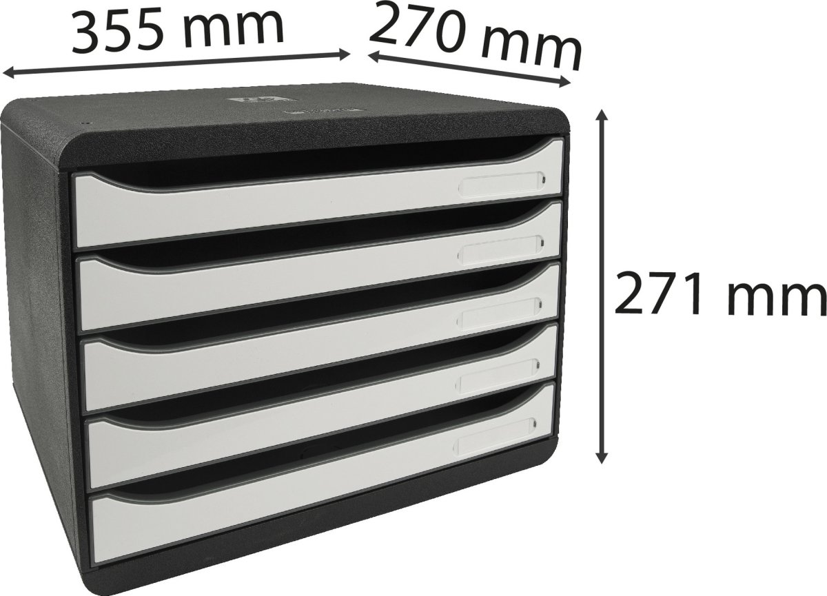 Exacompta Big-Box+ Skrivbordsbyrå, H, 5, vit