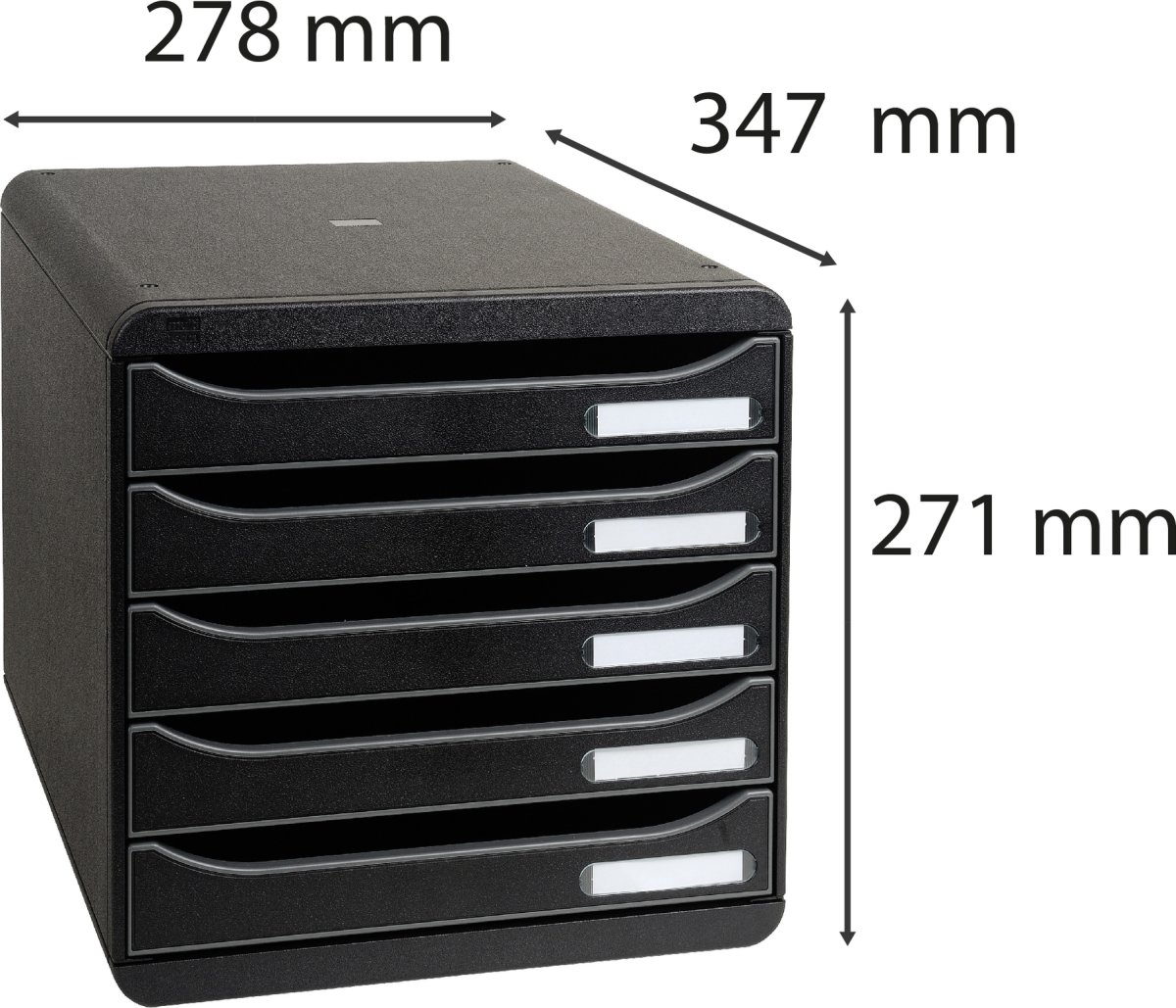 Exacompta Big-Box+ Skrivbordsbyrå, svart/svart