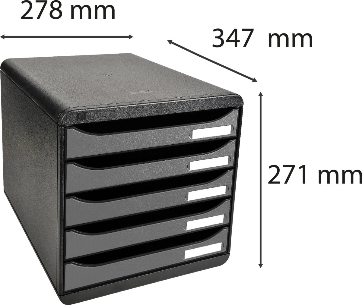 Exacompta Big-Box+ Skrivbordsbyrå, svart/silver