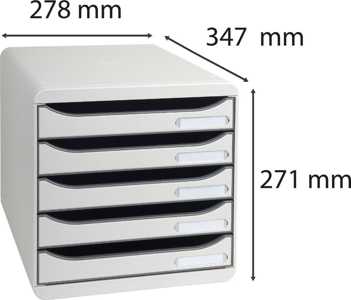 Exacompta Big-Box+ Skrivbordsbyrå, ljusgrå
