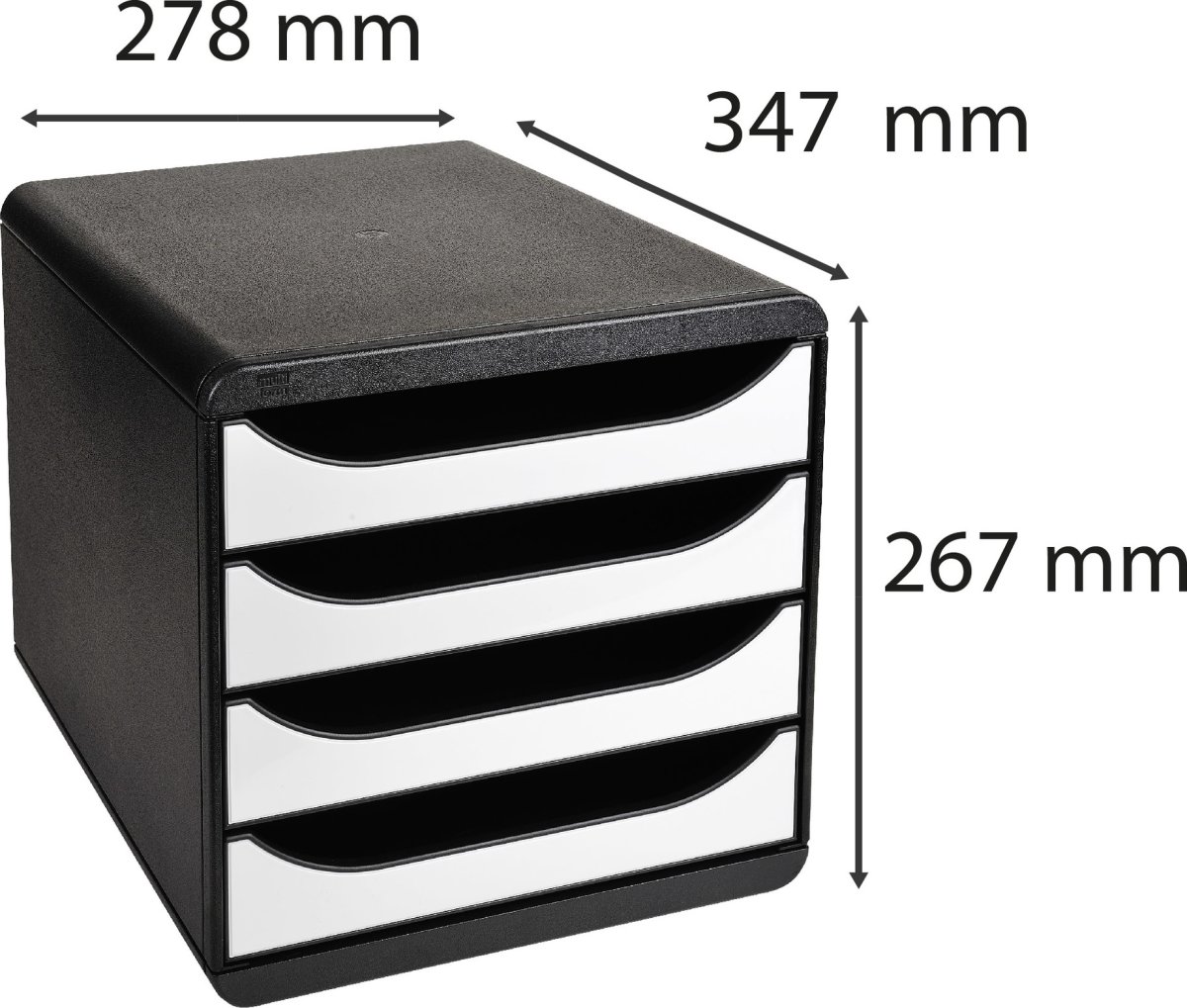 Exacompta Big-Box Skrivbordsbyrå, 4 st, vit