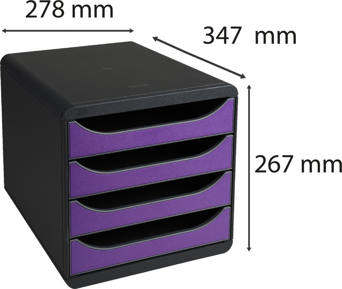Exacompta Big-Box Skrivbordsbyrå, 4 st, lila