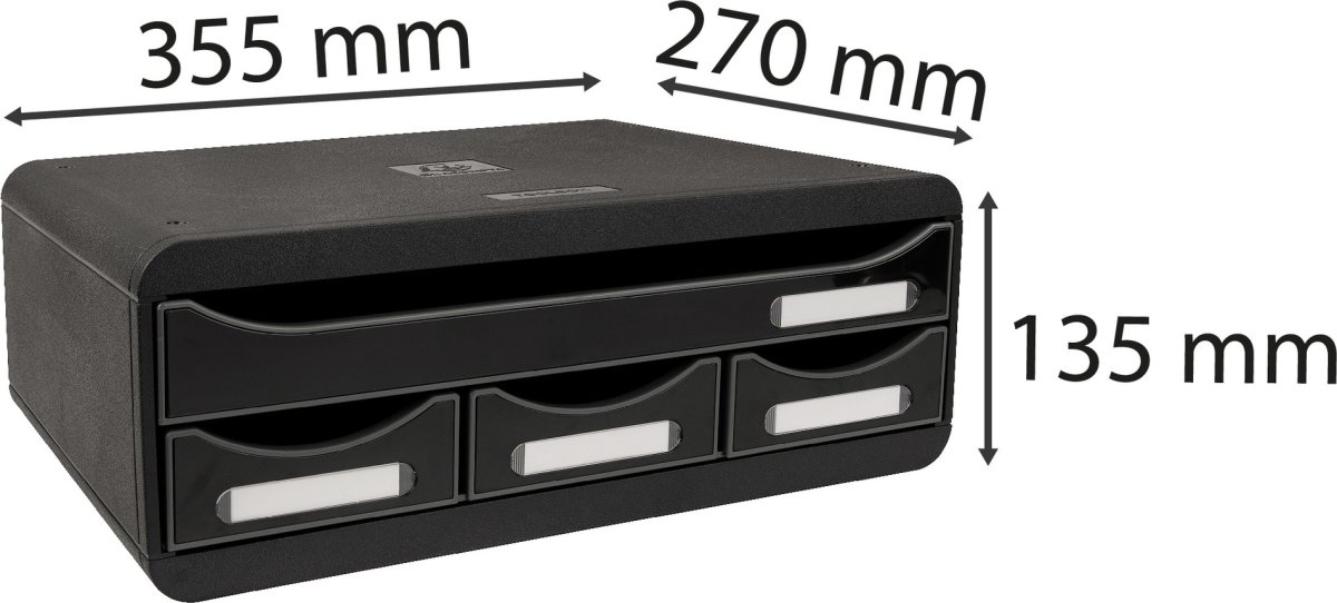 Exacompta Toolbox Skrivbordsbyrå, st, svart/svart