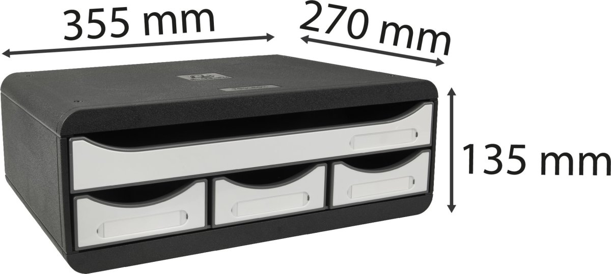 Exacompta Toolbox Skrivbordsbyrå, 4 st, vit