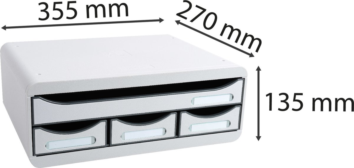 Exacompta Toolbox Skrivbordsbyrå, 4 st, ljusgrå