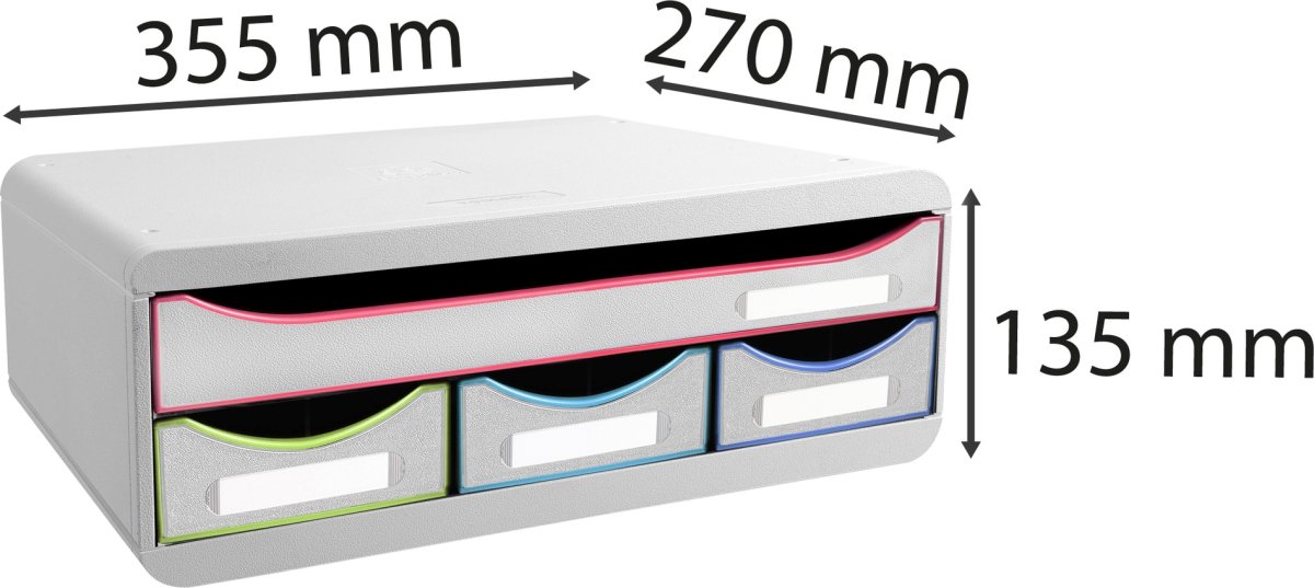 Exacompta Toolbox Skrivbordsbyrå, 4 st, vit