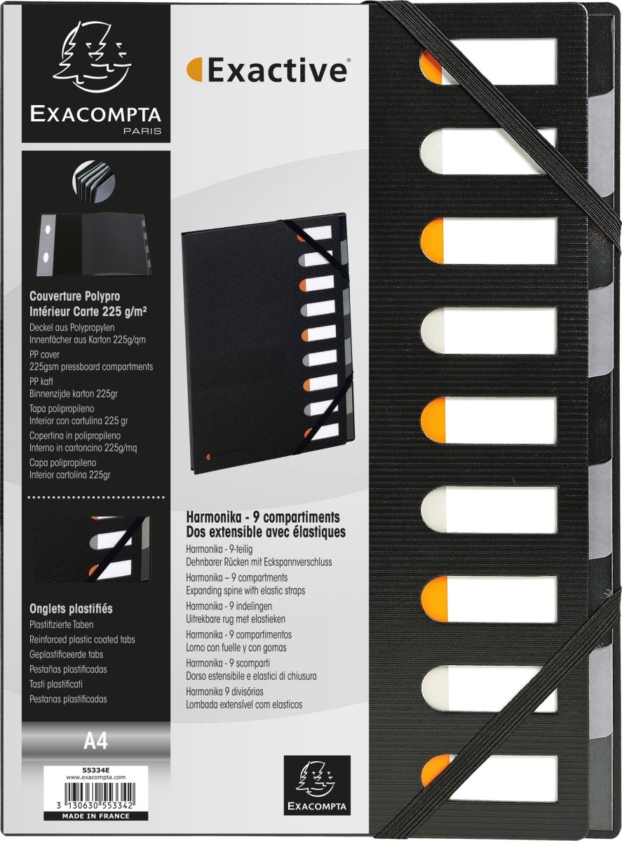 Exacompta Exactive Sorteringsmapp, 9 flikar