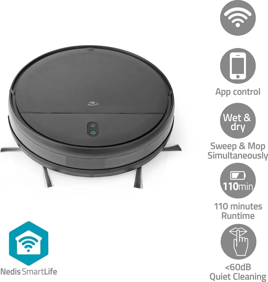 Nedis SmartLife WIFIVCR001CBK Robotdammsug, svart