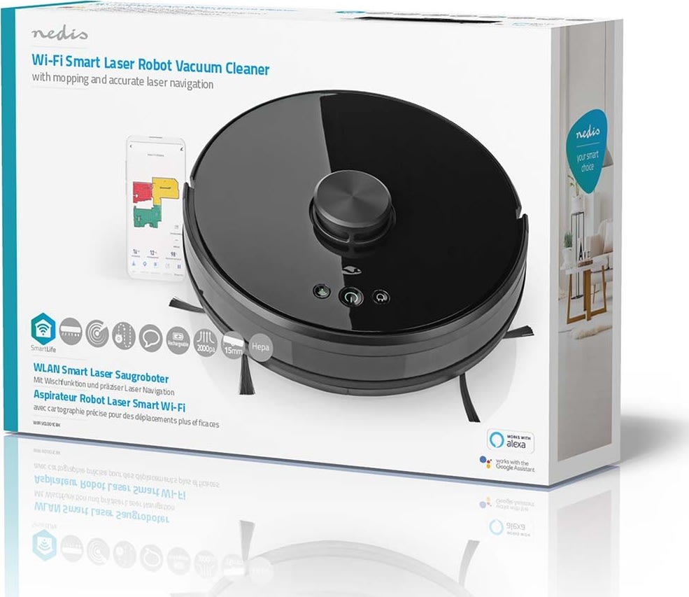 Nedis SmartLife WIFIVCL001CBK Robotdammsug, svart