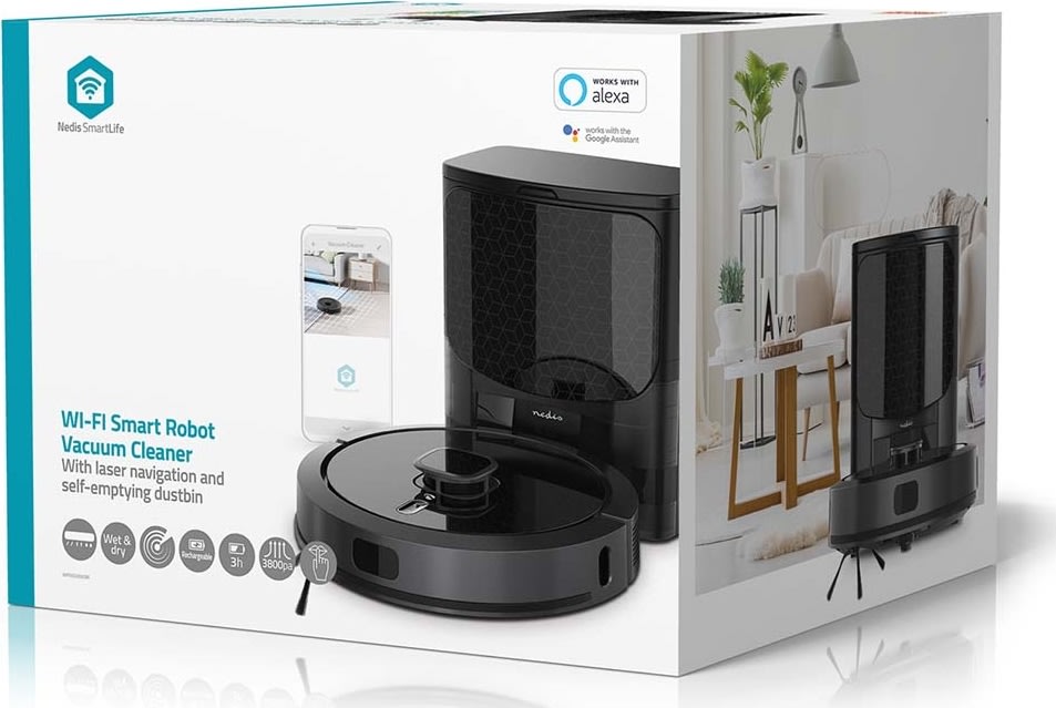Nedis SmartLife WIFIVCL002CBK Robotdammsug, svart