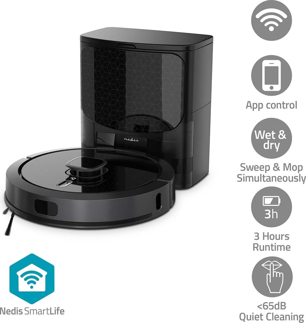 Nedis SmartLife WIFIVCL002CBK Robotdammsug, svart