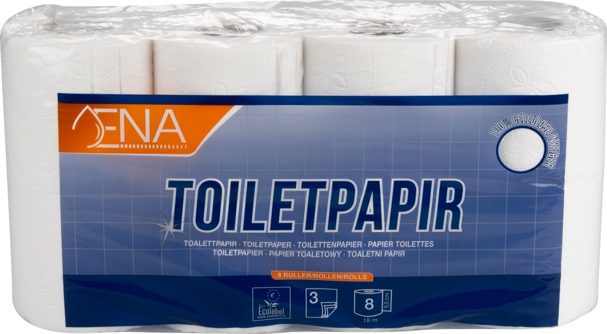 Toalettpapper 3-lager | 64 rullar | Vit | Nyfiber