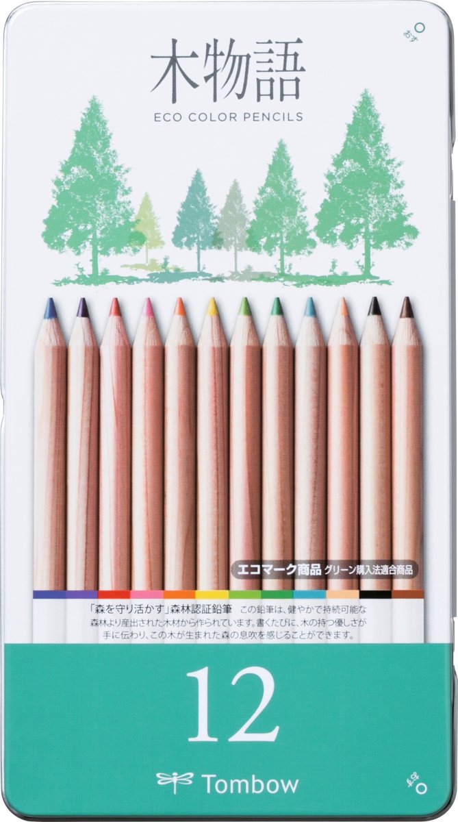Tombow Eco Color-kritor, 12 färger