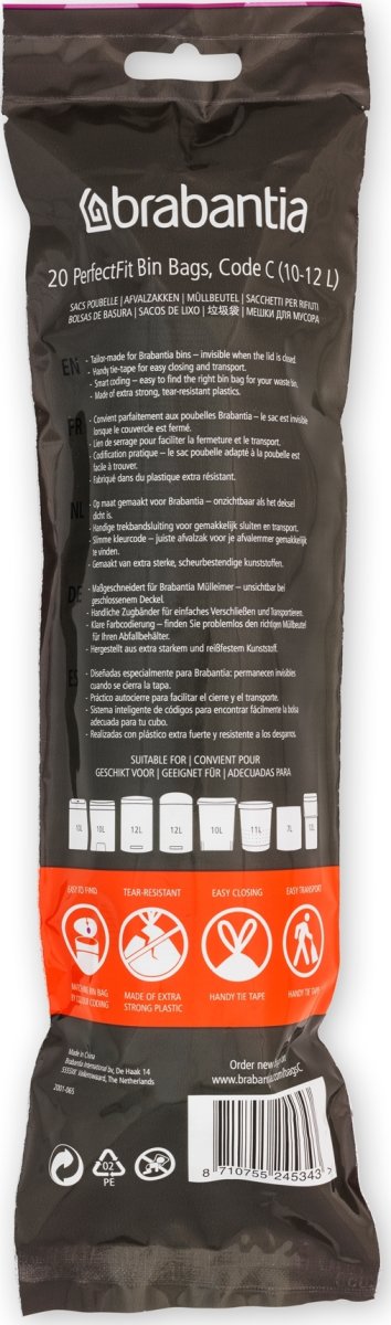 Brabantia Avfallspåse C, 10-12 liter, 20 st.