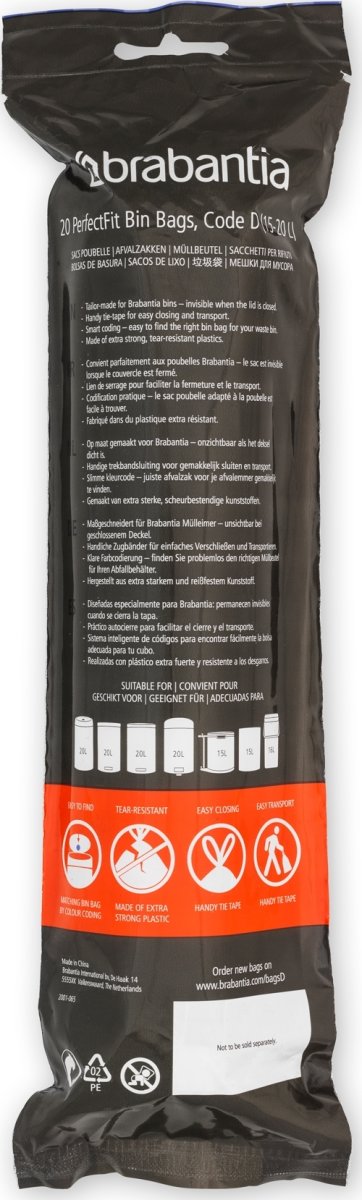 Brabantia Avfallspåse D, 15-20 liter, 20 st.