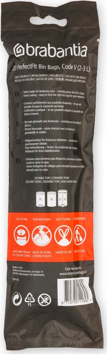 Brabantia Avfallspåse V, 2-3 liter, 20 st.