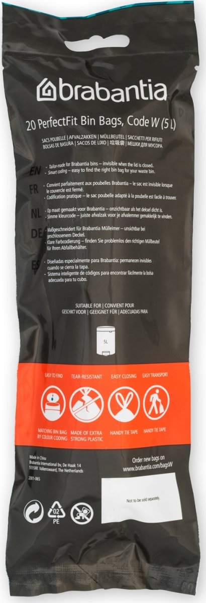Brabantia Avfallspåse W, 5 liter, 20 st.
