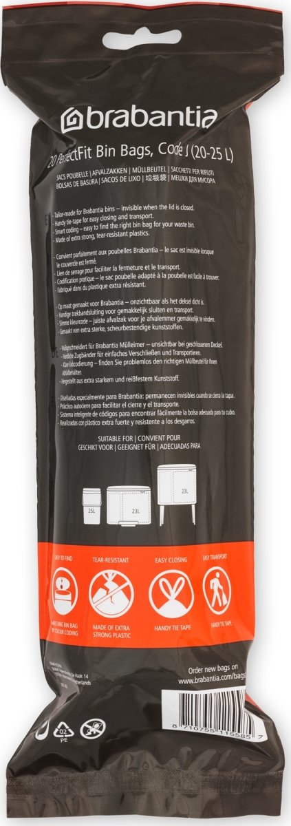 Brabantia Avfallspåse J, 20-25 liter, 20 st.