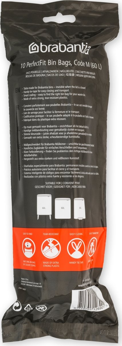 Avfallspåse Brabantia M 60 liter 10 st