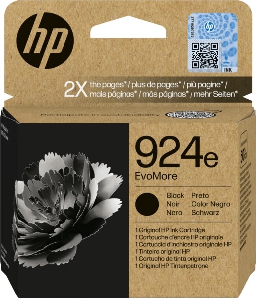 HP 924e EvoMore Original bläckpatron, Svart