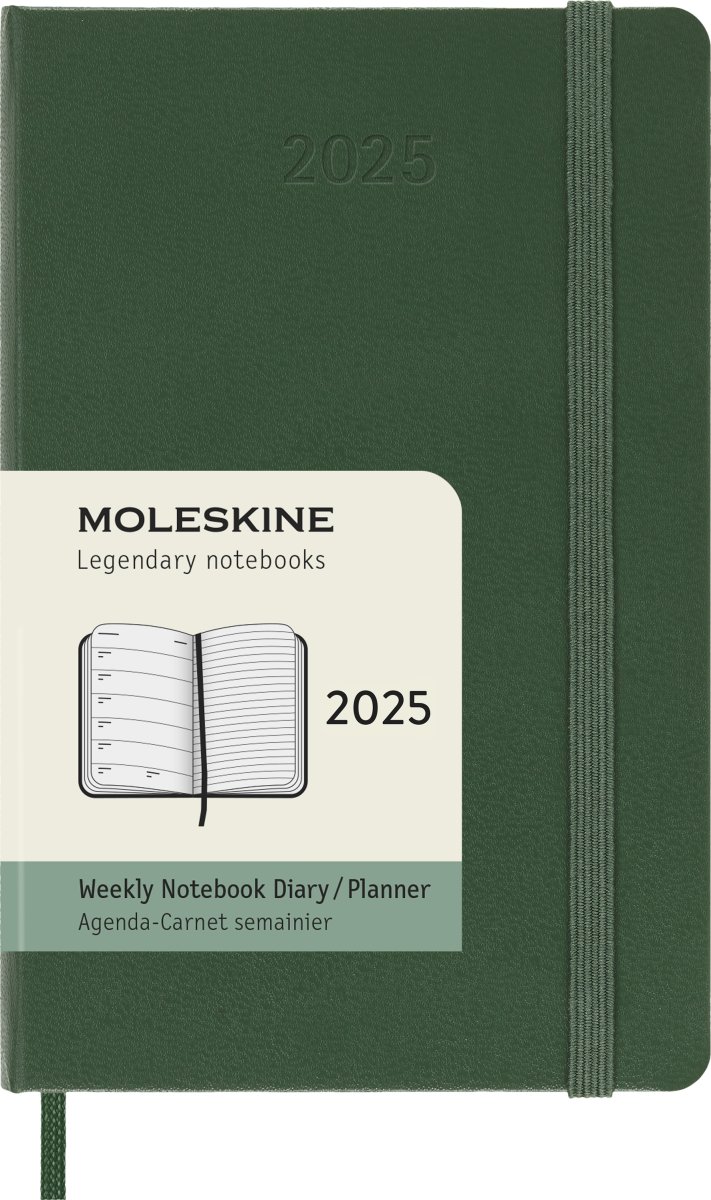 Moleskine 2025 Kalender, H, Vecka, Poc., Grön