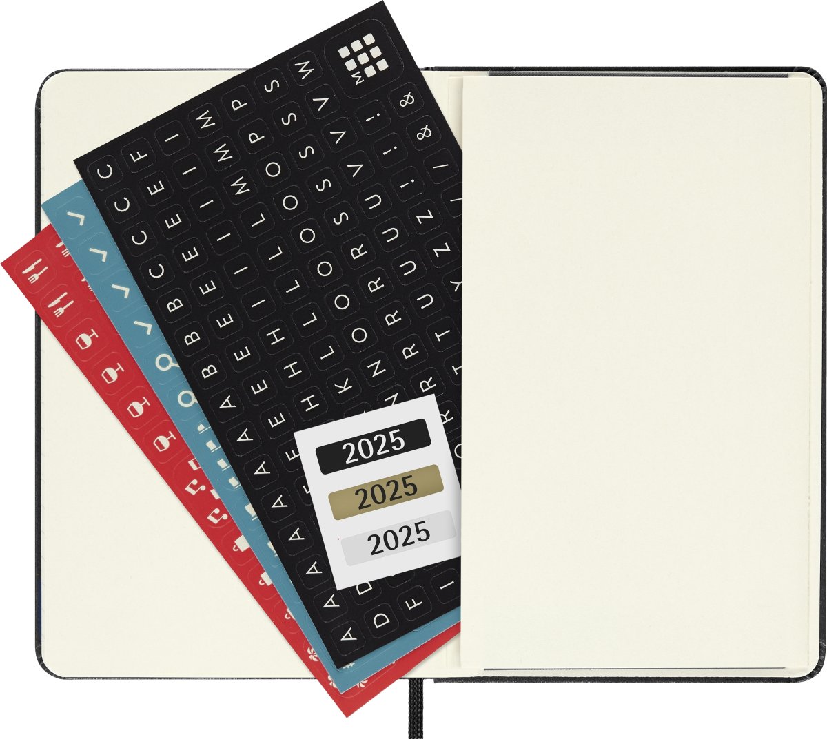 Moleskine 2025 Kalender, H, Vecka, Poc., Sortera