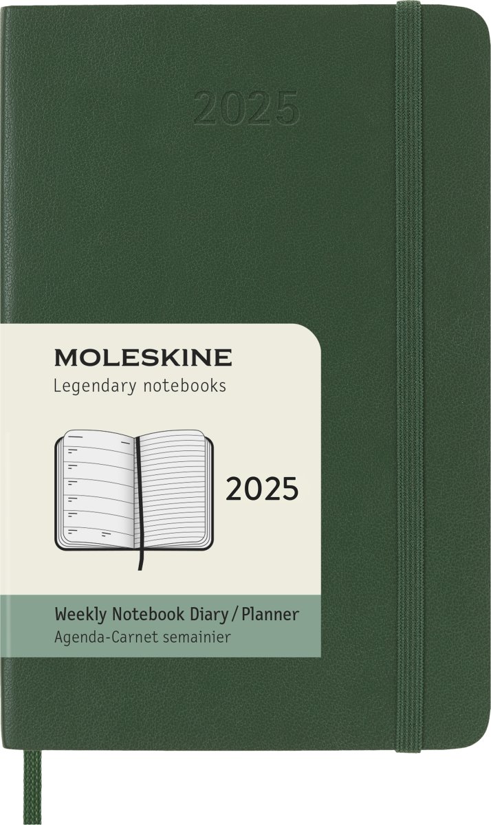 Moleskine 2025 Kalender, S, Vecka, Poc., Grön