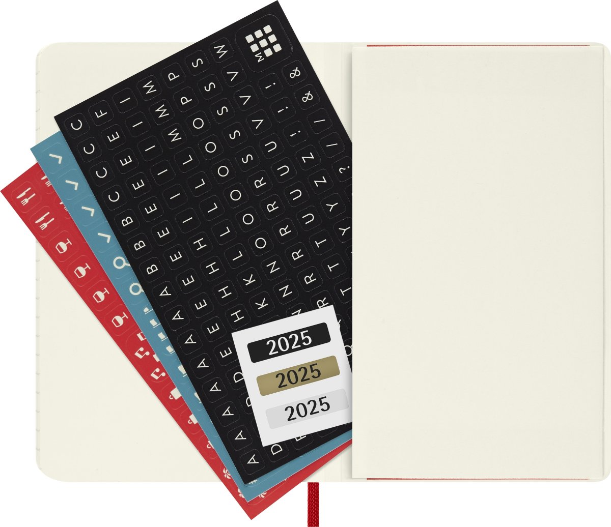 Moleskine 2025 Kalender, S, Vecka, Poc., Röd