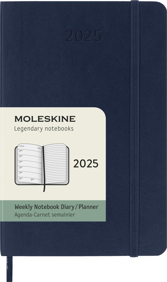 Moleskine 2025 Kalender, S, Vecka, Poc., Blå