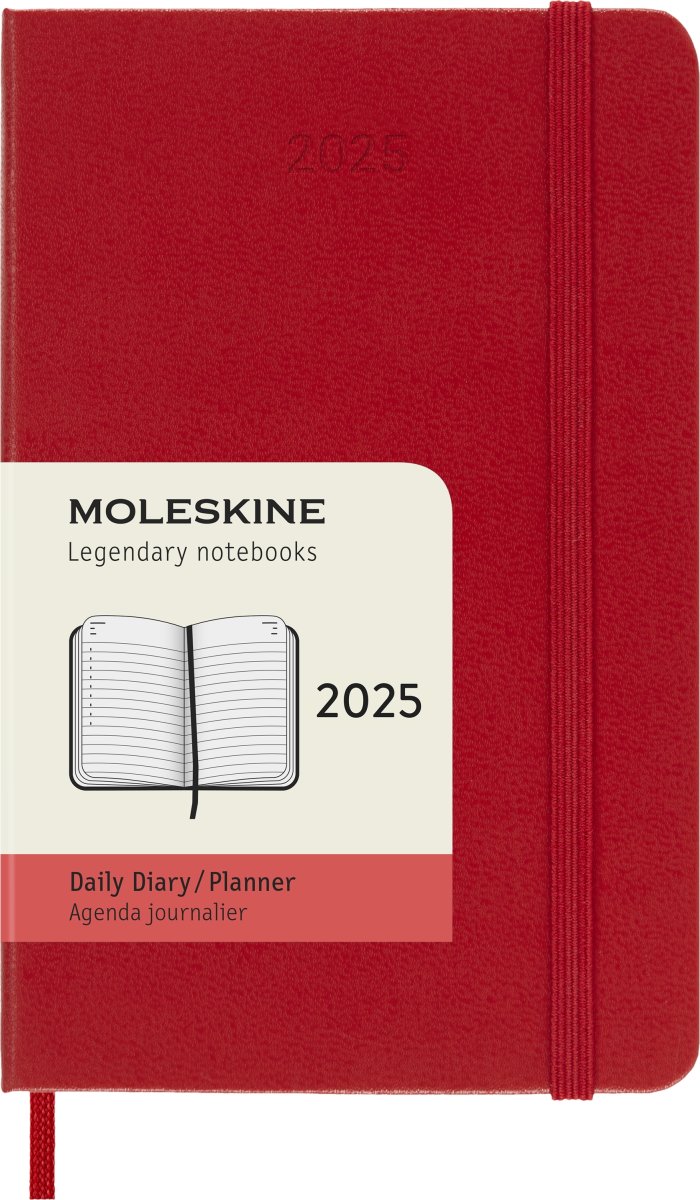 Moleskine 2025 Kalender, H, Dag, Poc., Röd