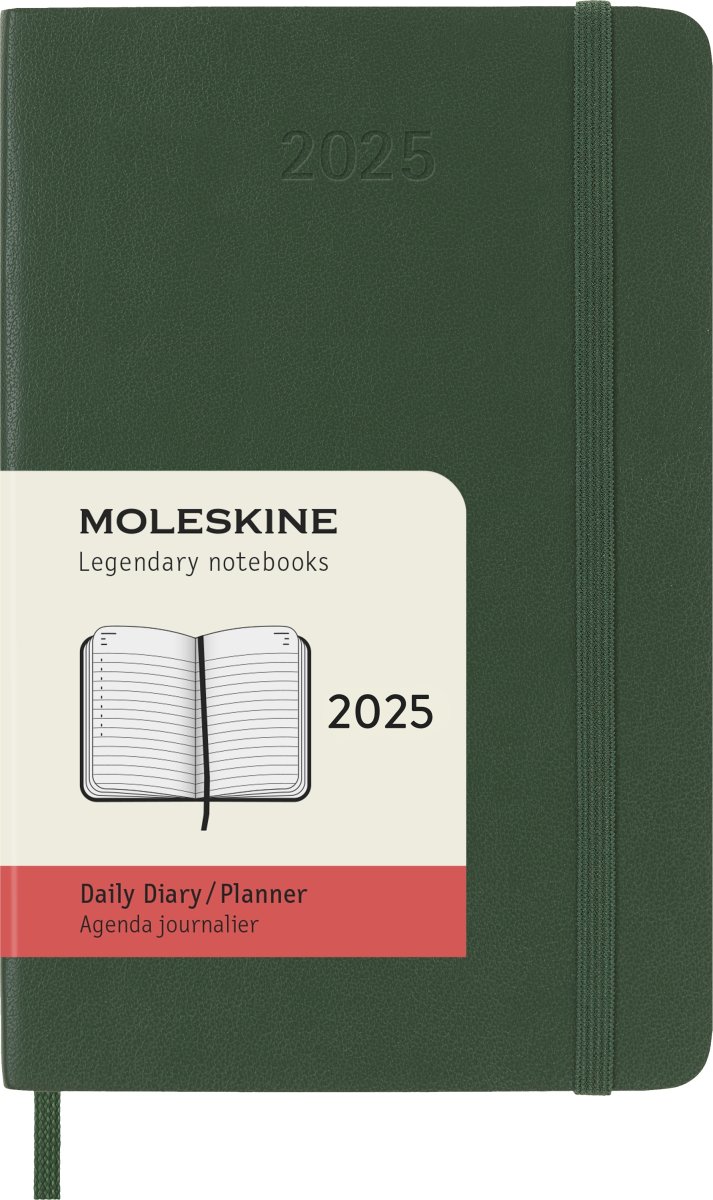 Moleskine 2025 Kalender, S, Dag, Poc., Grön