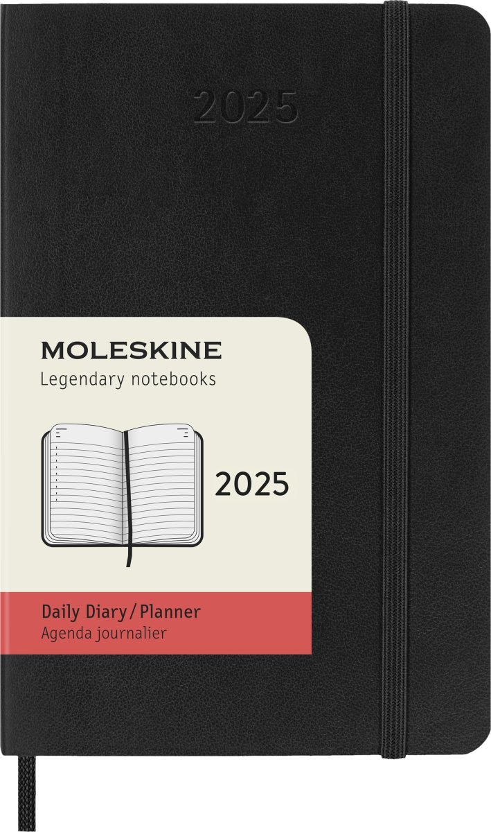 Moleskine 2025 Kalender, S, Dag, Poc., Svart