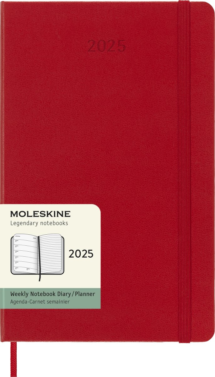 Moleskine 2025 Kalender, H, Vecka, L, Röd