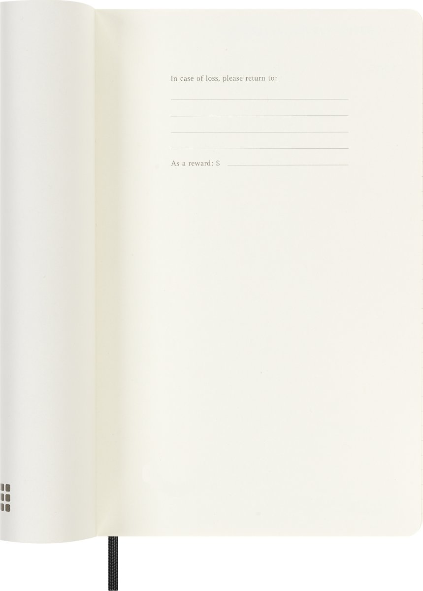 Moleskine 2025 Kalender, S, Vecka, L, Svart