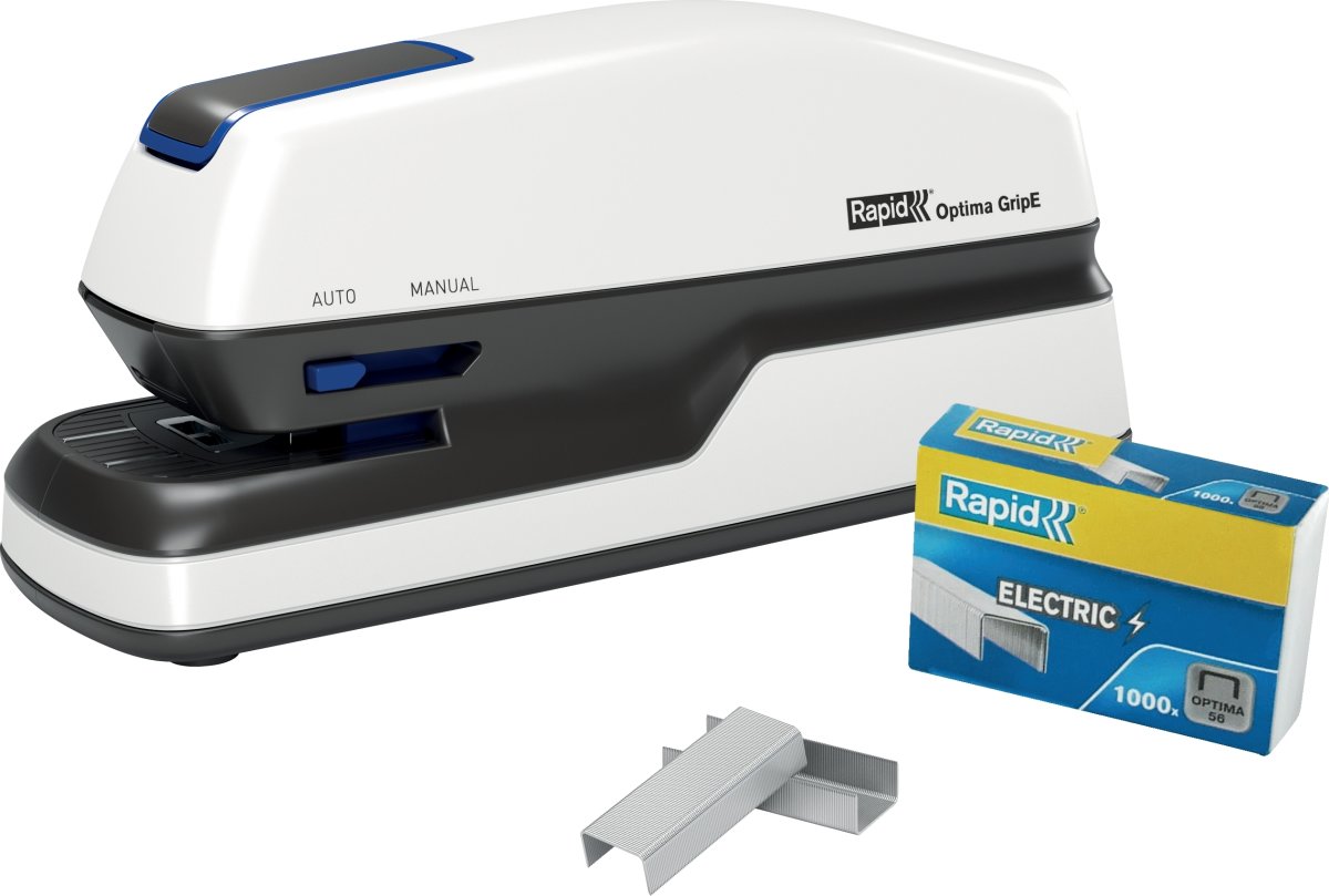 Rapid Optima GripE Elektrisk häftapparat, 20 ark