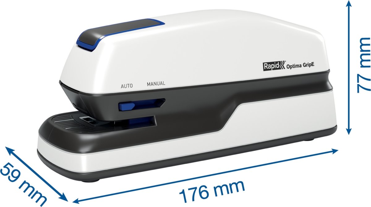 Rapid Optima GripE Elektrisk häftapparat, 20 ark