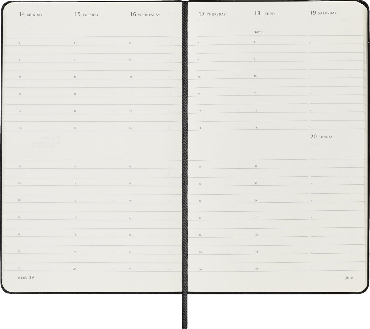 Moleskine 2025 Kalender, H, Vecka v., L, Svart